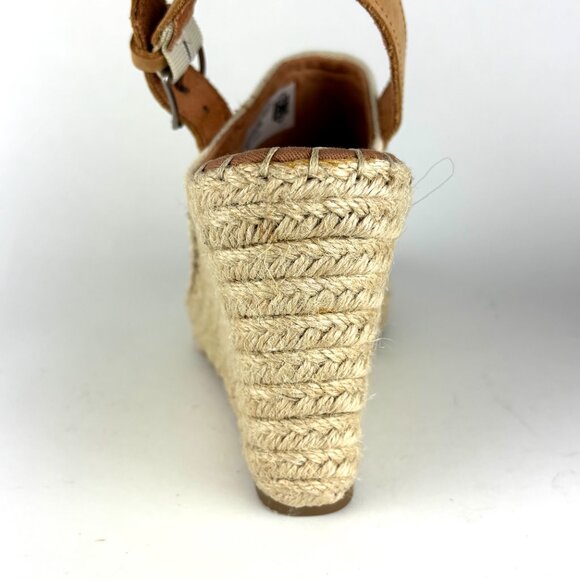 TOMS Natural Canvas Espadrille Wedge Sandals, Size 7 Never worn. - Picture 6 of 12